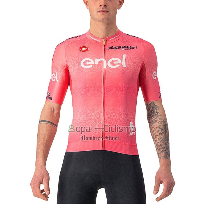 Giro d'Italia Ropa Ciclismo Culotte Corto 2022 Hombre Mangas Cortas Rosa